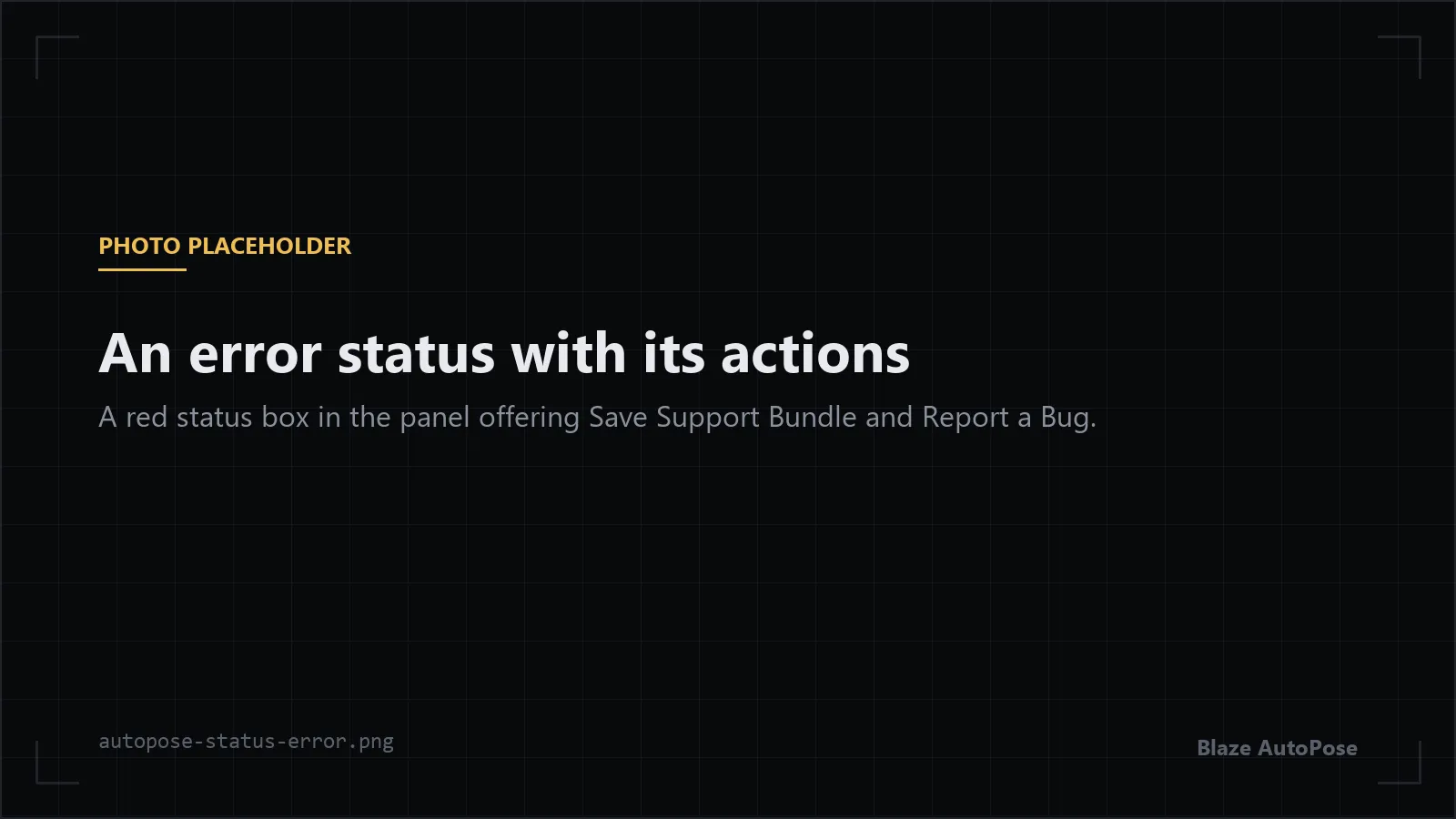 An error status in the panel with its action buttons