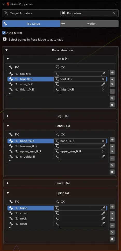 Chain order example